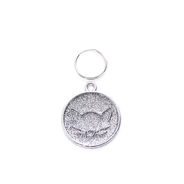 Médaille scintillante pour chat – Design tête de félin avec strass