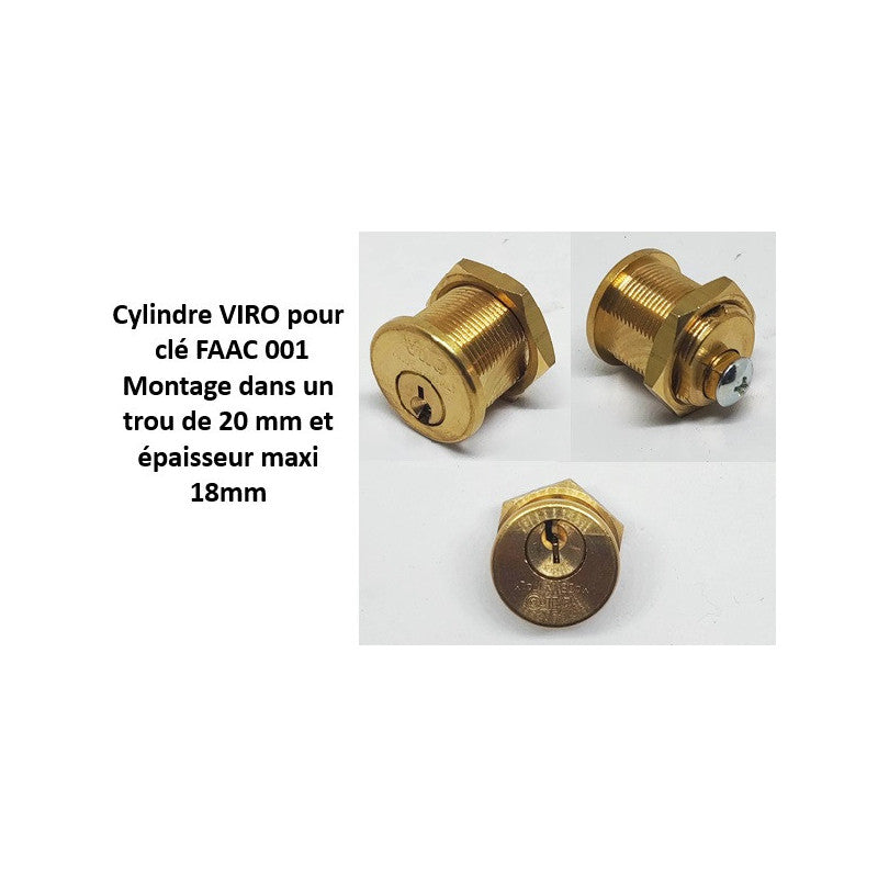 Cylindre à clé FAAC 001 sans clé