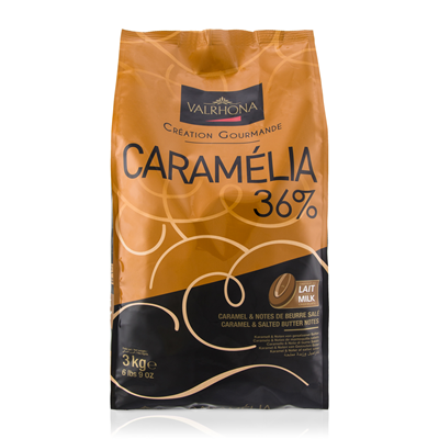 Valrhona Fève de chocolat au lait 36 % Caramelia 3 kg