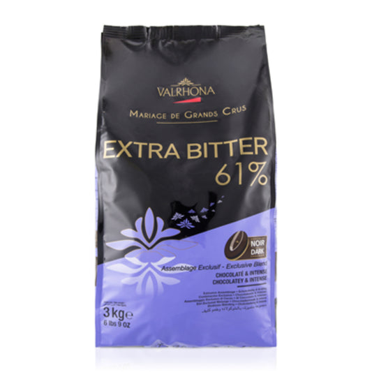 Valrhona Chocolat de couverture noir 61 % Extra Bitter 3 kg