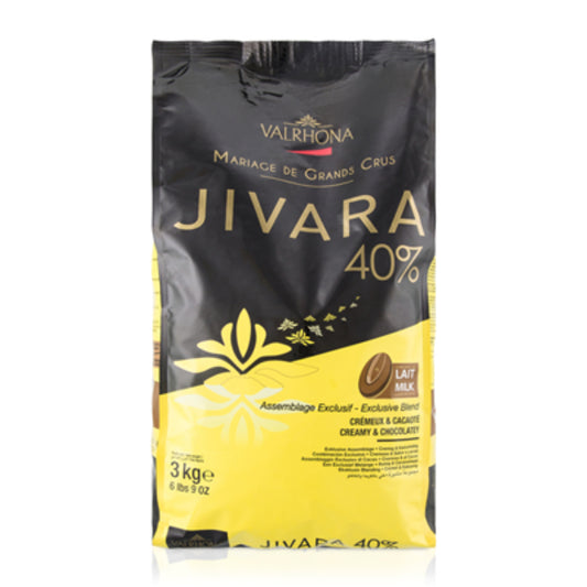 Valrhona Fève de chocolat au lait 40 % Jivara 3 Kg