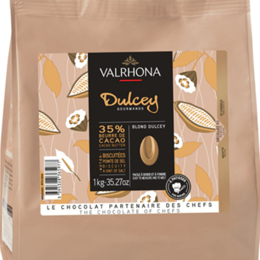 Valrhona Chocolat de couverture blond 32 % Dulcey 1 kg