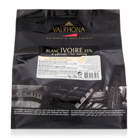 Valrhona Chocolat de couverture blanc 35 % Ivoire 1Kg